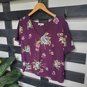 Dark Purple Floral Blouse